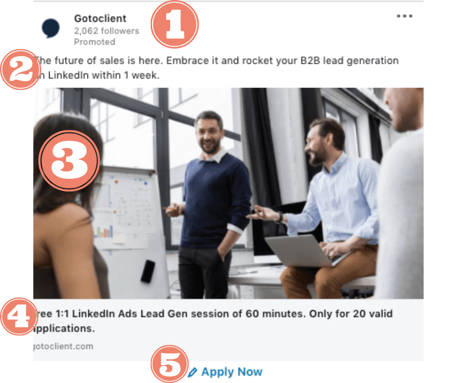 LinkedIn sponsored content example single job ad